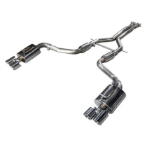 Panamera Turbo Performance Exhaust System Track Edition Polished Silver Tips AWE Tuning